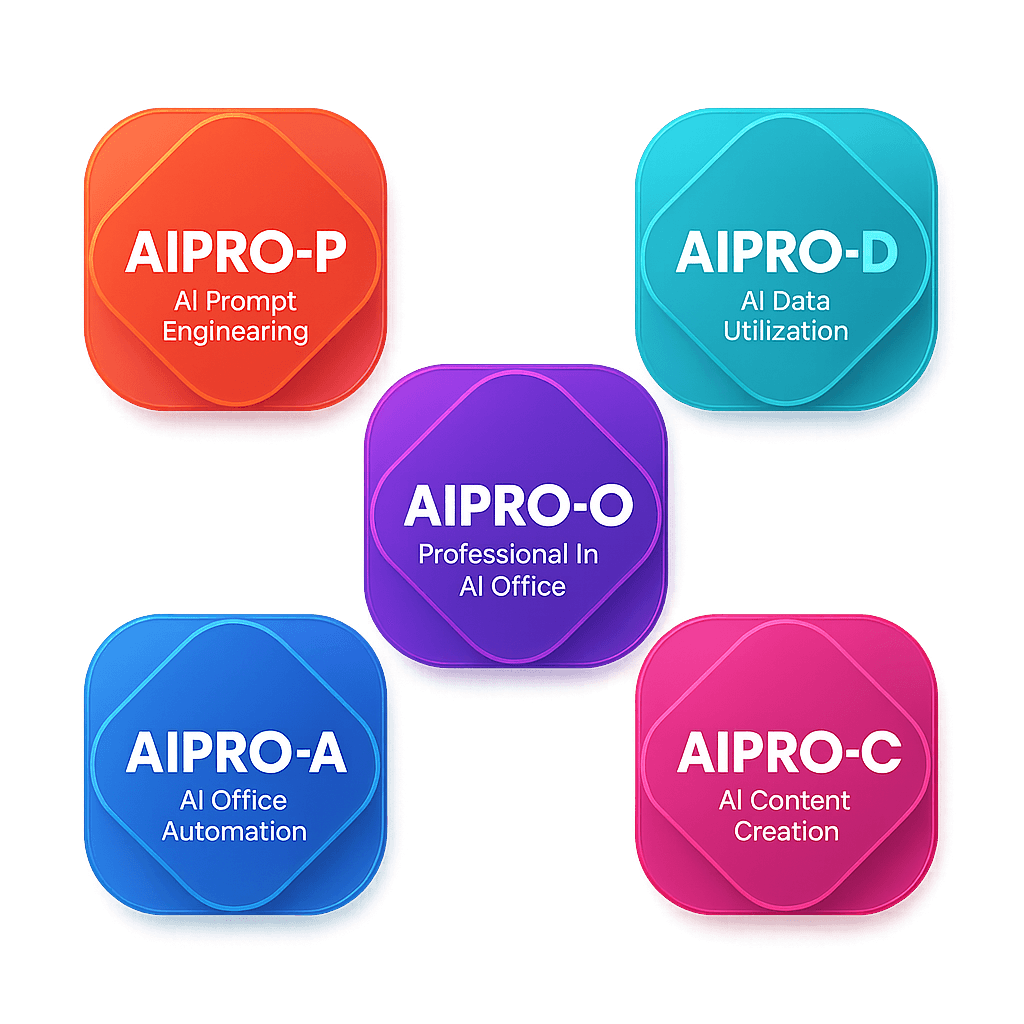 AIPRO 자격 5종 — AIPRO-P · D · O · A · C